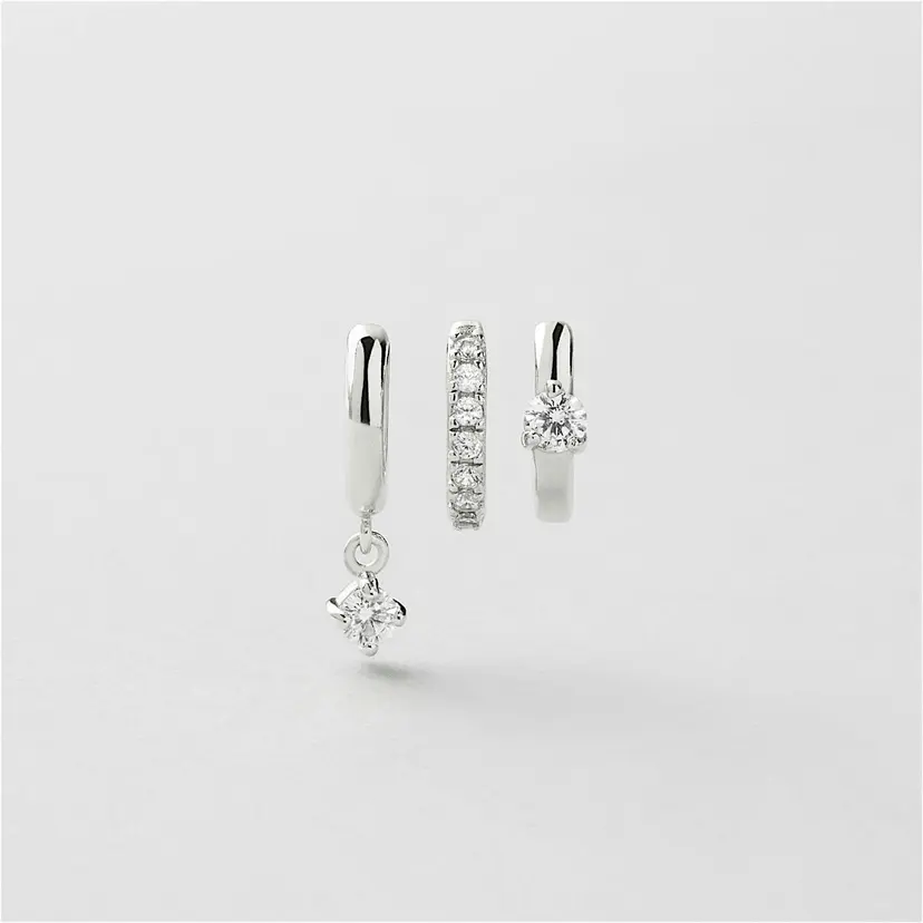 Safira Sparkle Hoops 3-pack