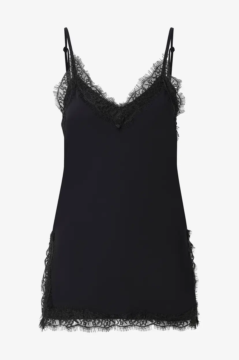 Gina Tricot Topp Lace Detail Singlet - Svart