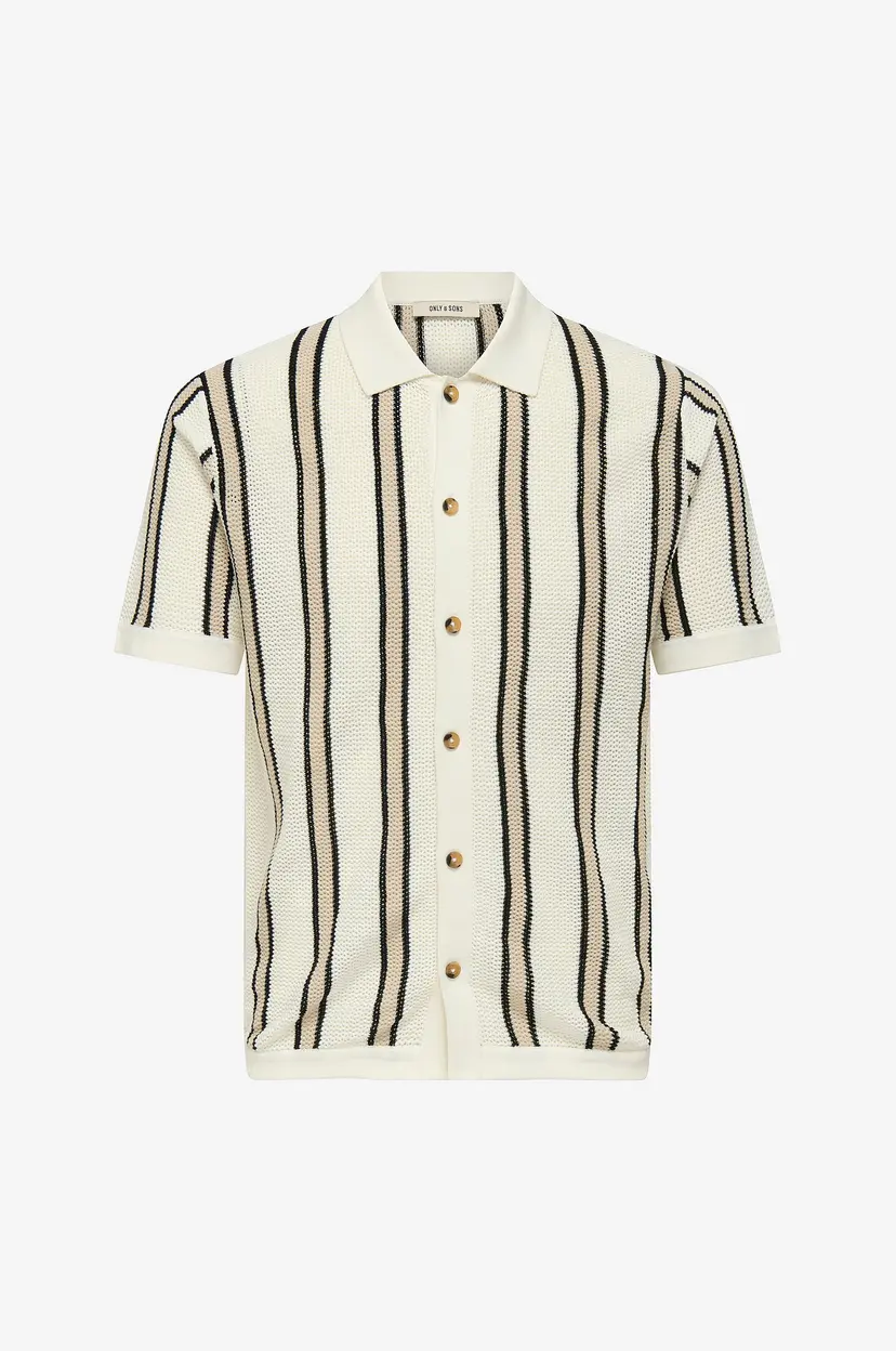 Only & Sons Skjorte onsGabriel Reg SS Shirt Knit CS - Hvit