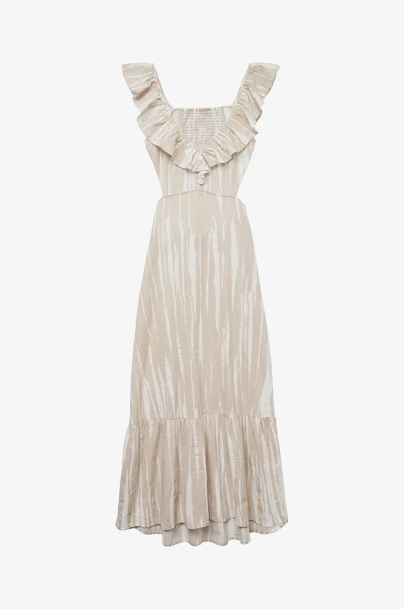 Vero Moda Maxikjole vmDicthe S/L Ankle Detail Dress - Beige