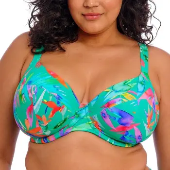 Elomi Elomi Toyama Tides Underwire Plunge Bikini Top Mixed F 80 Dame