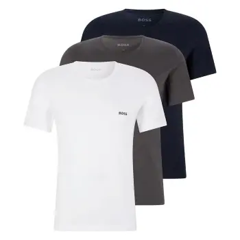 BOSS BOSS 3P Classic Crew Neck T-shirt D1 Hvit/Grå bomull Large Herre