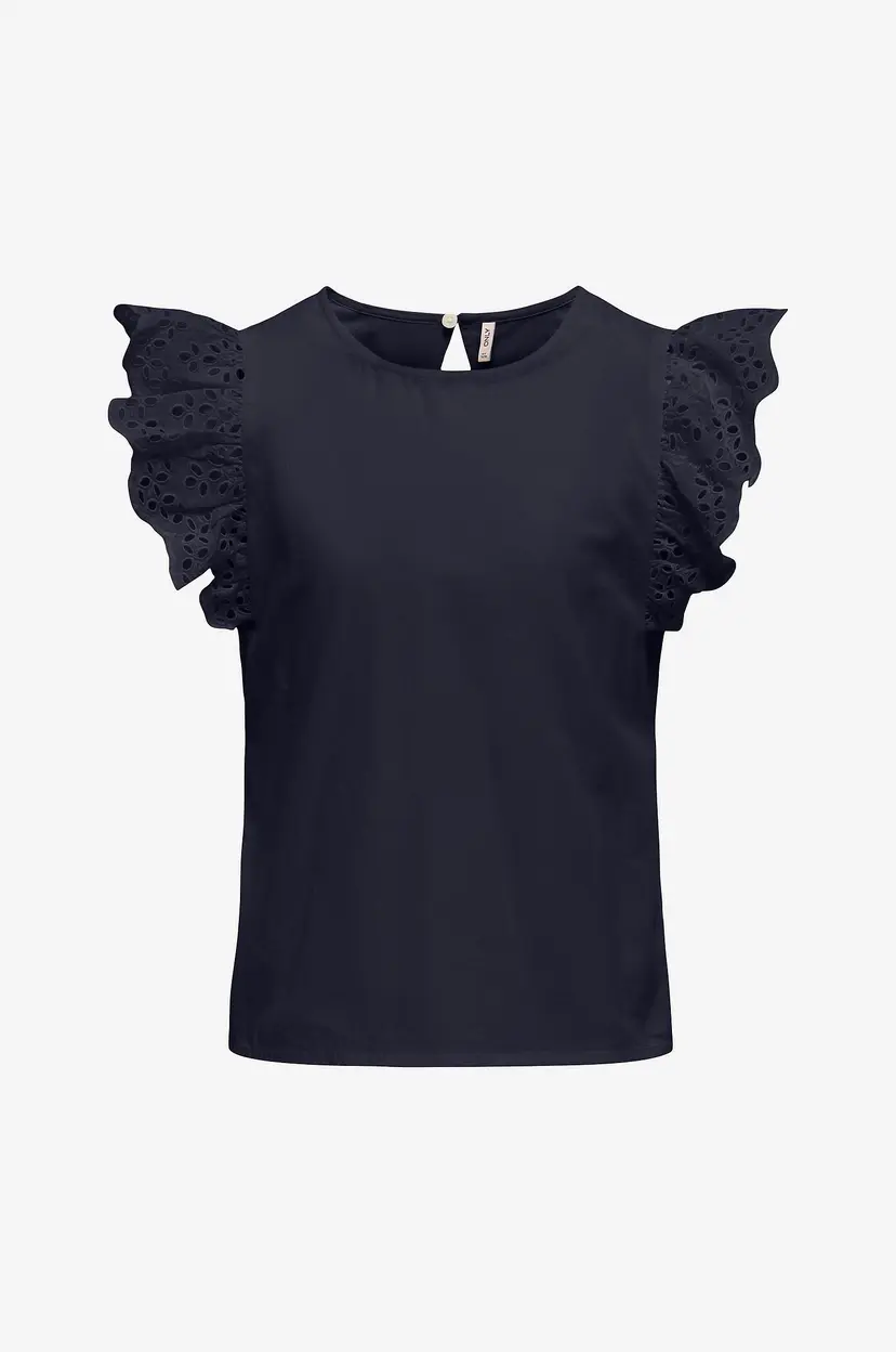 Kids Only Topp kogLou Life S/L Emb Wvn - Svart