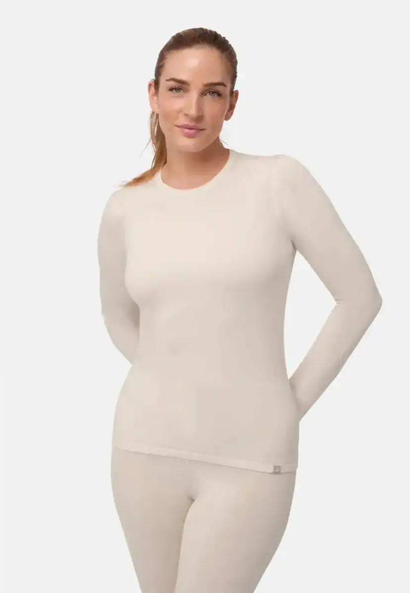 DANISH ENDURANCE DANISH ENDURANCE Merino Skiundertrøje til kvinder, OffWhite, XS