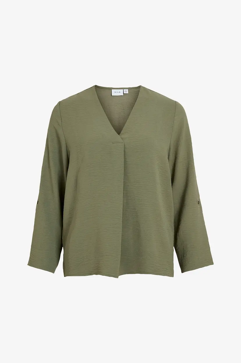 Vila Bluse viJosa 3/4 V-neck Top - Grønn