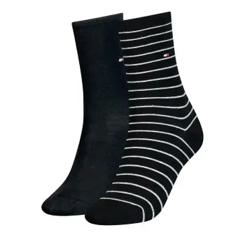 Tommy Hilfiger Tommy Hilfiger Strømper 2P Classic Small Stripe Socks Svart Str 35/38 Dame