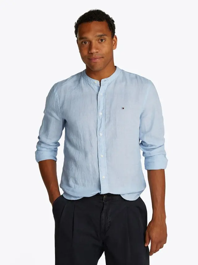 Tommy Hilfiger PIGMENT DYE MAO COLLAR SHIRT