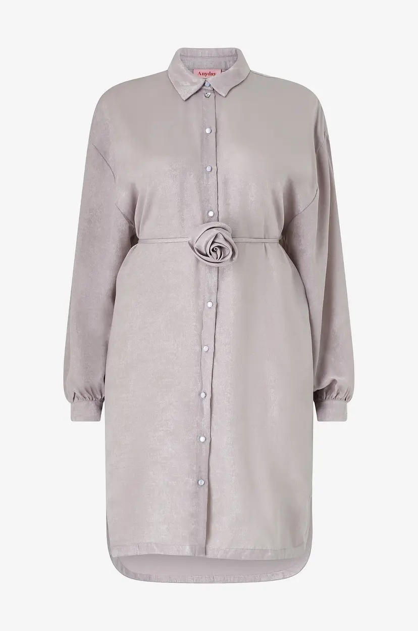 Anyday Skjortekjole Feo 201 - Dress - Sølv