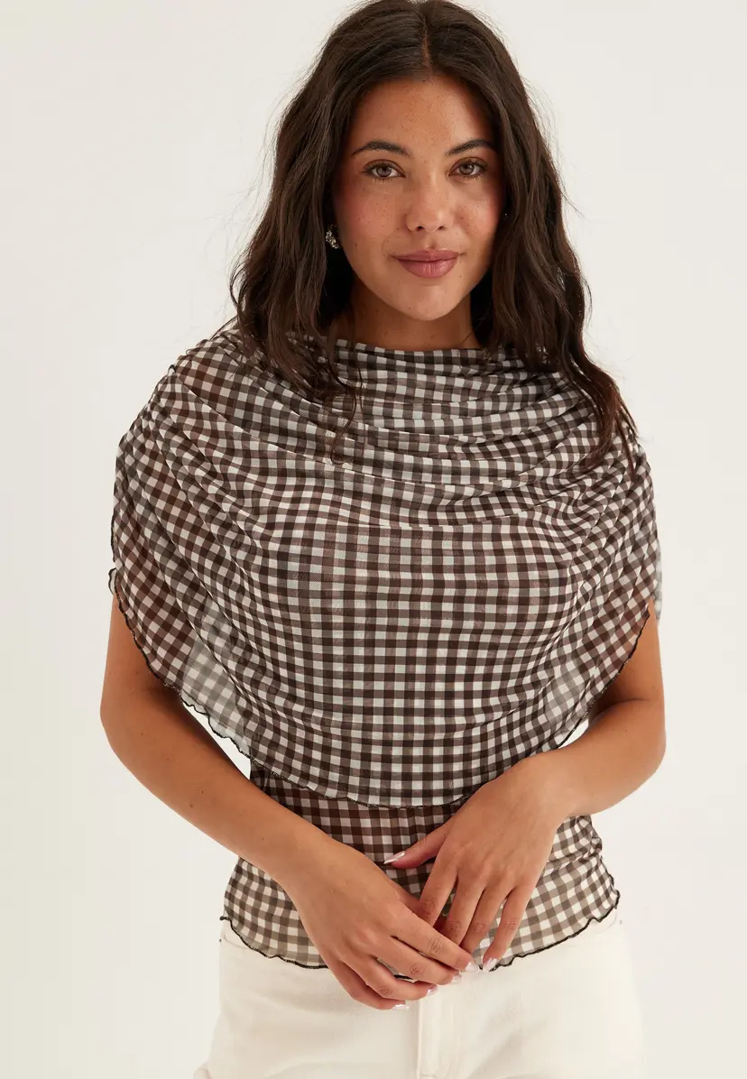 Bubbleroom Cape Mesh Top