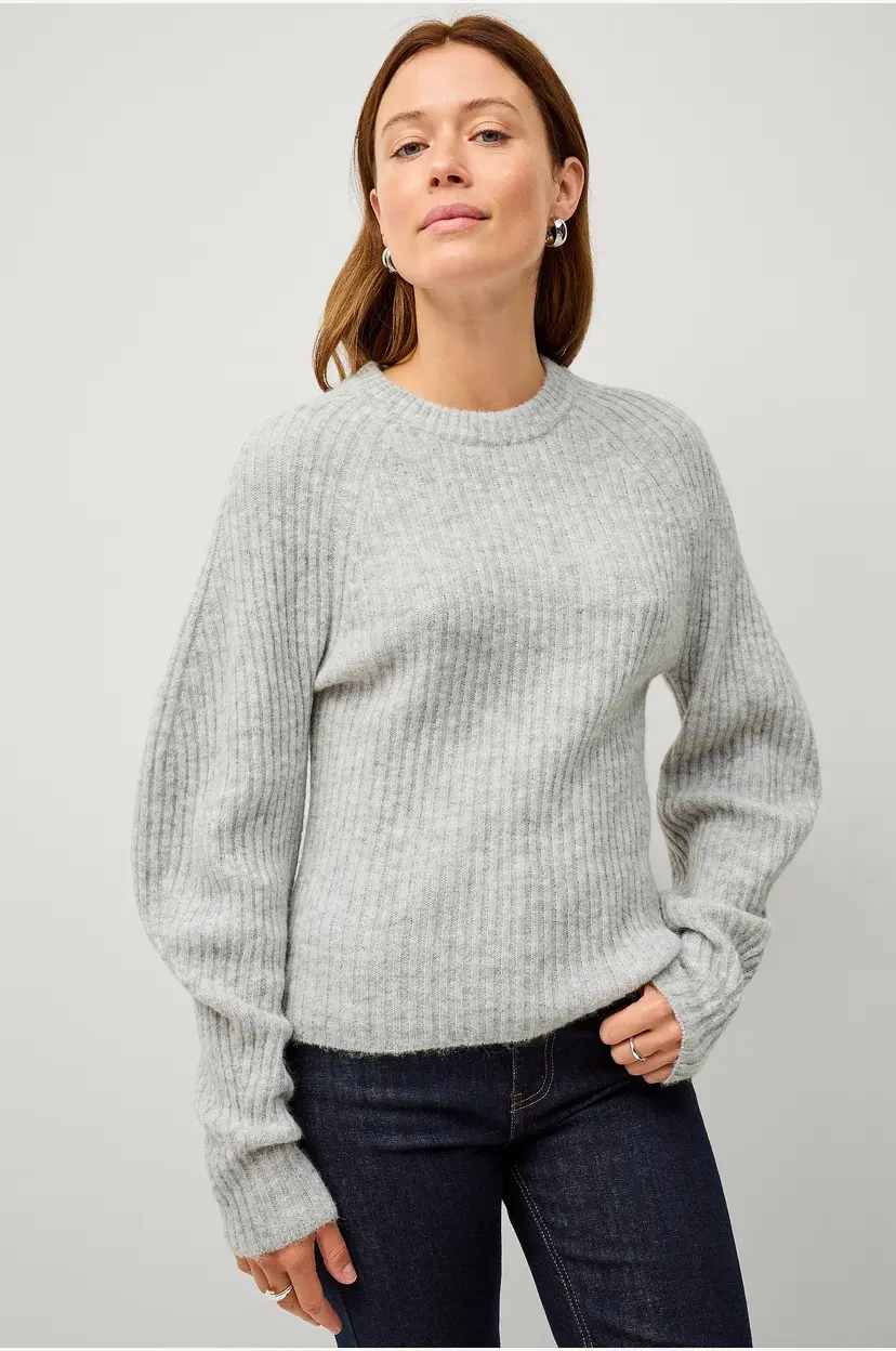 Ellos Collection Ribbestrikket pullover - Grå