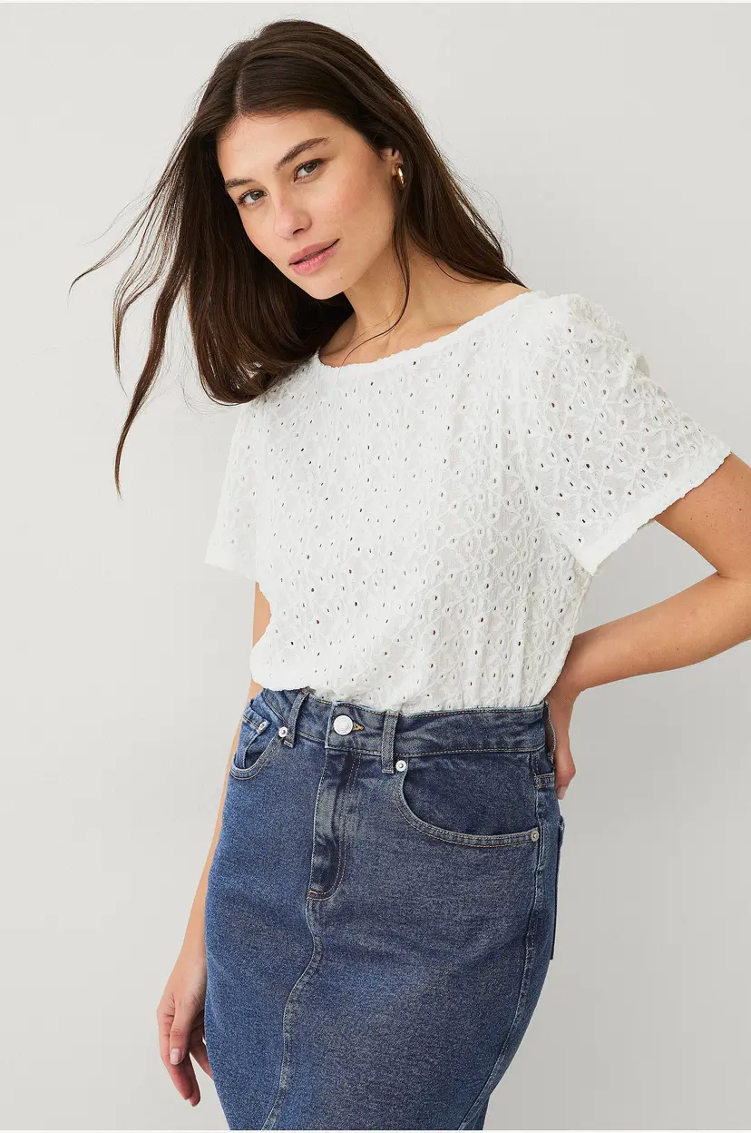Ellos Collection Topp med struktur - Hvit