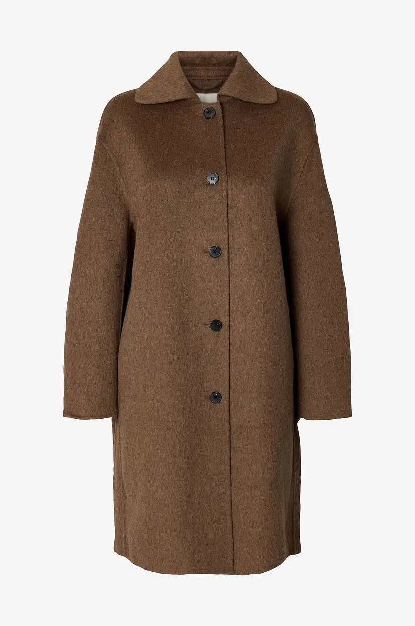 Selected Women Ullkåpe Slwgeri Handmade Coat - Natur