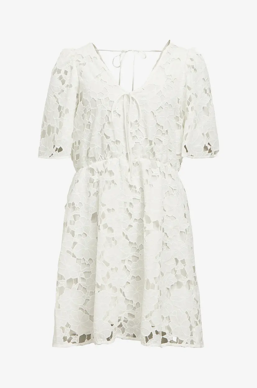Object Collectors Item Kjole objNellie RE S/S V-neck Dress 138 - Hvit
