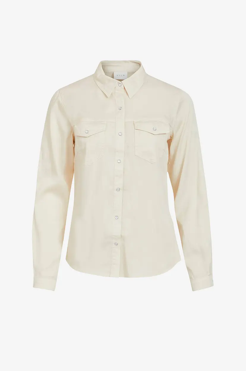 Vila Skjorte viBista Denim Shirt - Beige