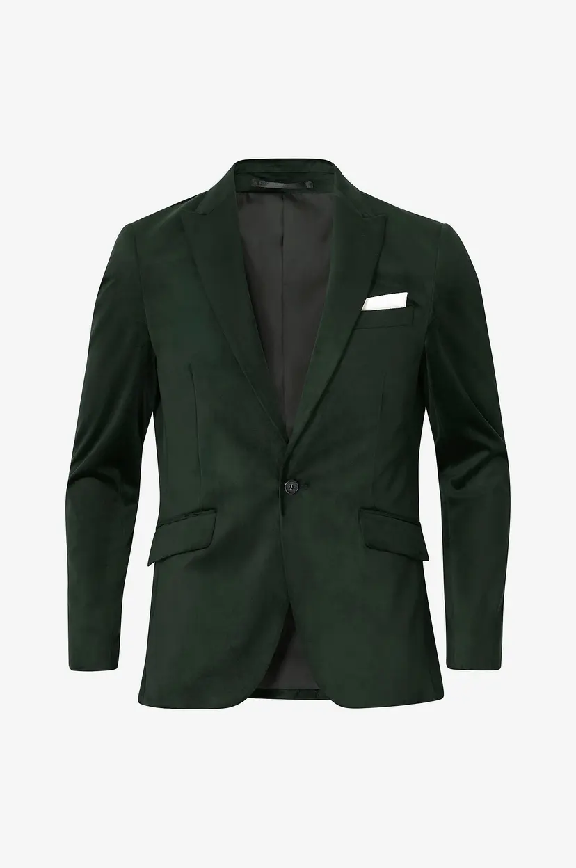 Lindbergh Dressjakke Velvet Blazer - Grønn
