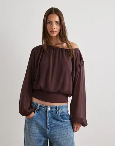 Nelly Nelly - Brun - Drapy Chiffon Blouse