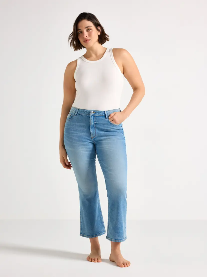 Lindex FLARE Karen cropped jeans med medium høy midje