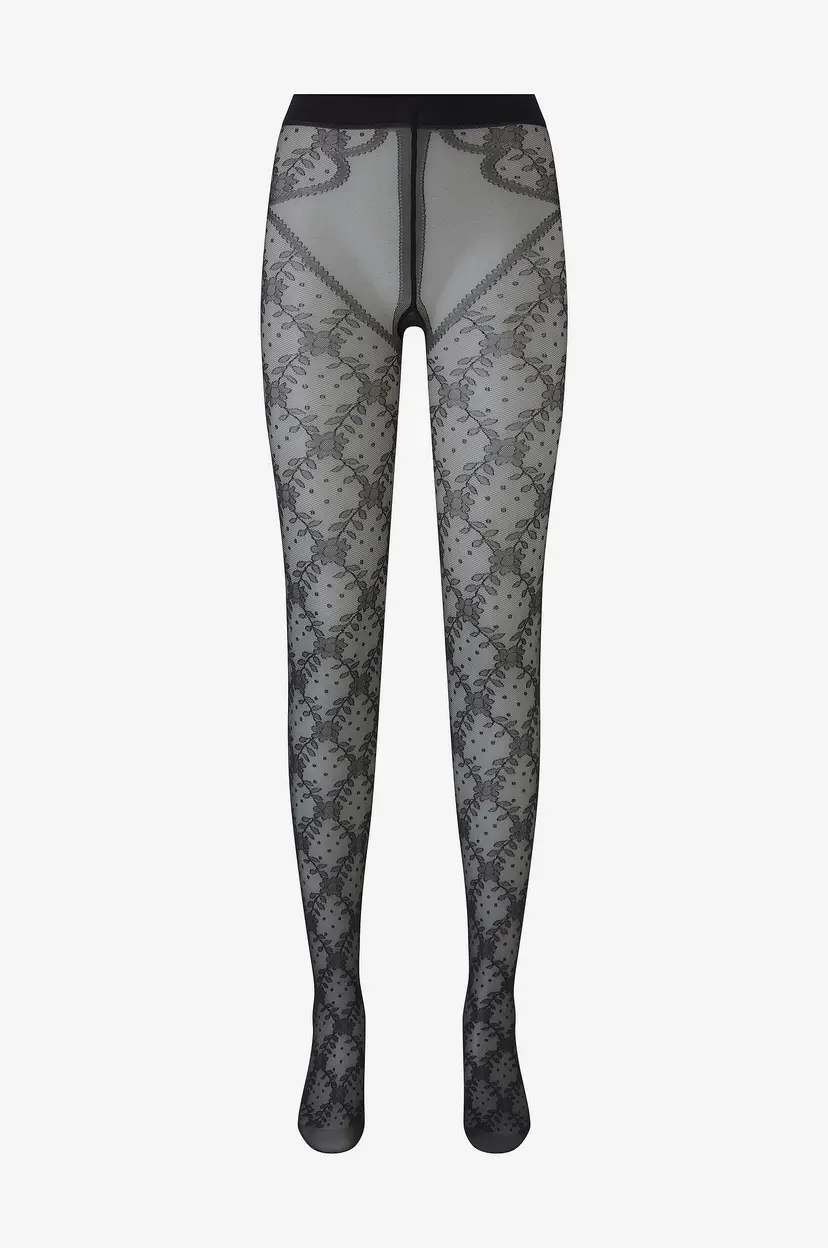 Falke Tightser Floral Shower - Svart