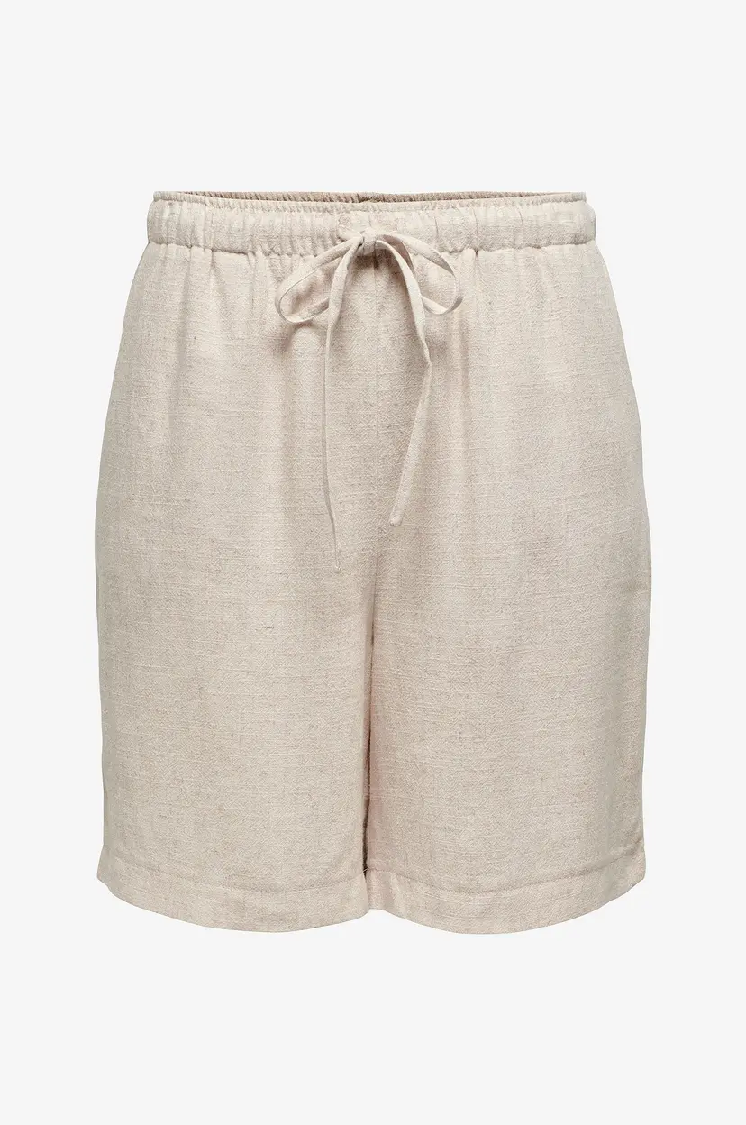 ONLY Shorts onlSiesta MW Pull-up Lin BL Shorts - Beige
