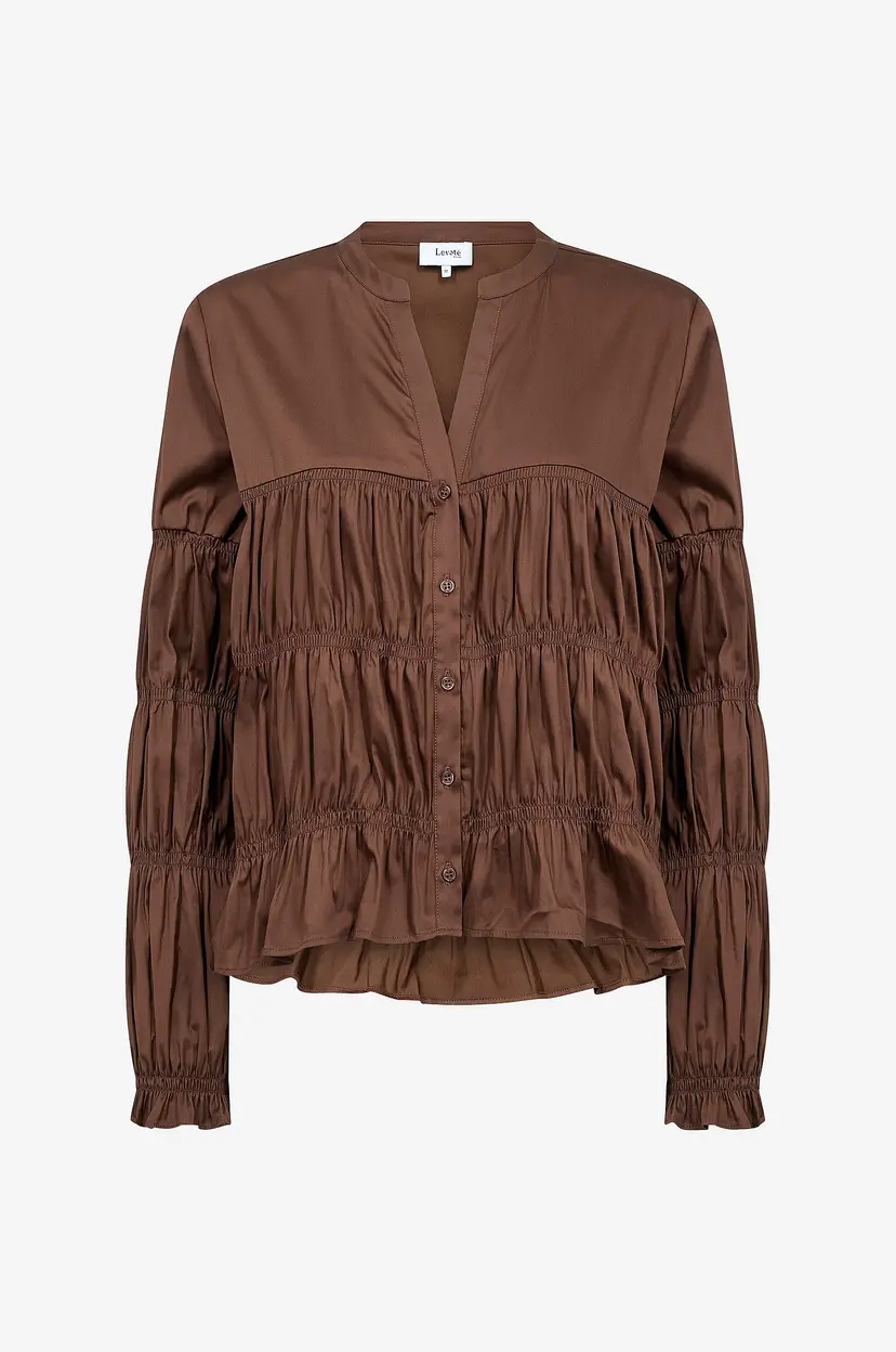 Levete Room Skjorte Lr-Isla Solid 146 - Brun
