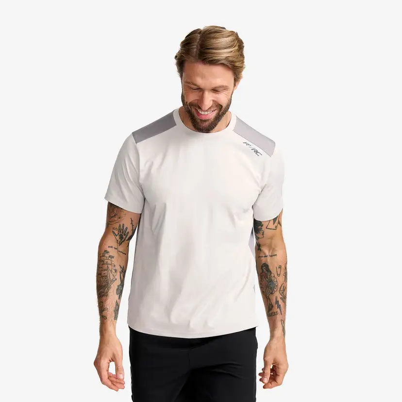 RevolutionRace Direction Active Contrast T-shirt Herre Vapor Blue/Frost Gray