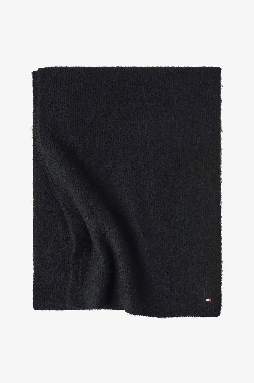 Tommy Hilfiger Skjerf Essential Flag Fuzzy Scarf - Svart
