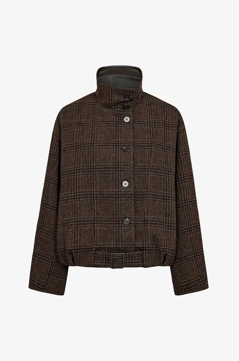 Co'couture Jakke OlvaCC Check Balloon Jacket - Brun