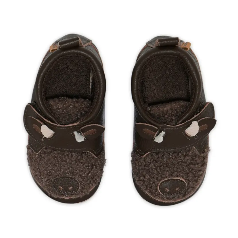 Melton Melton - Tøfler i Skinn Buffalo Dark Brown