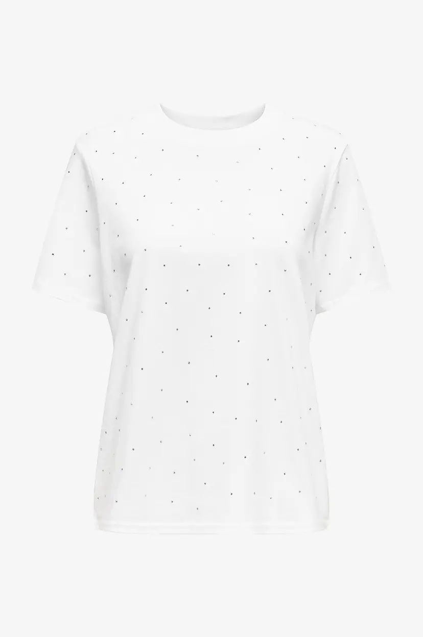 ONLY T-skjorte onlMonja S/S Studs - Hvit