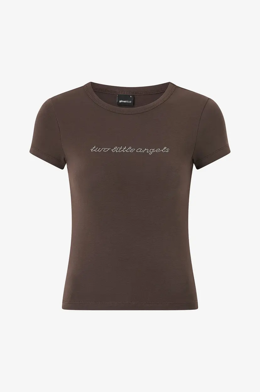 Gina Tricot Topp Printed Tight Top - Brun