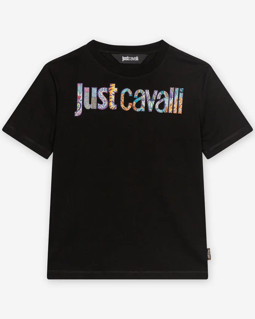 Just Cavalli Just Cavalli Logo Tropical Black T-shirt