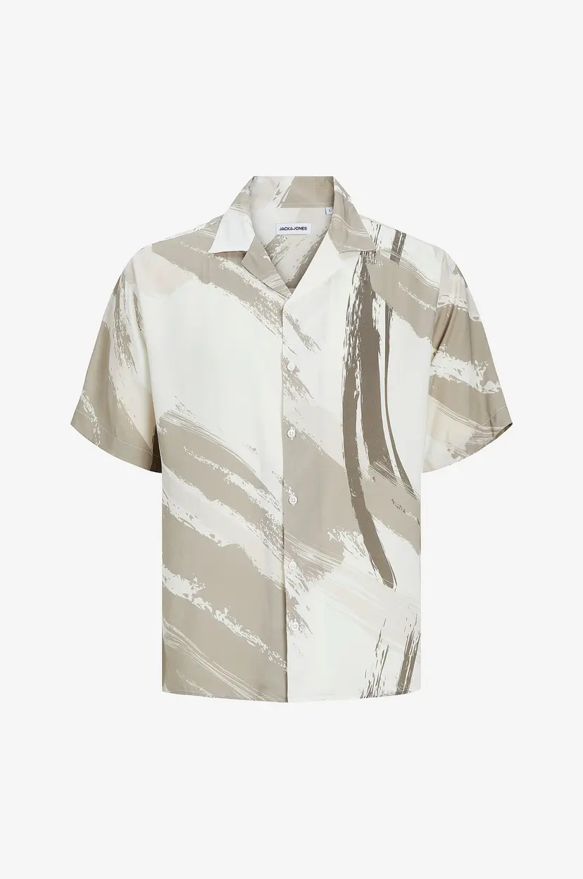 Jack & Jones Skjorte jjJeff Abstract Print Resort Shirt - Grå