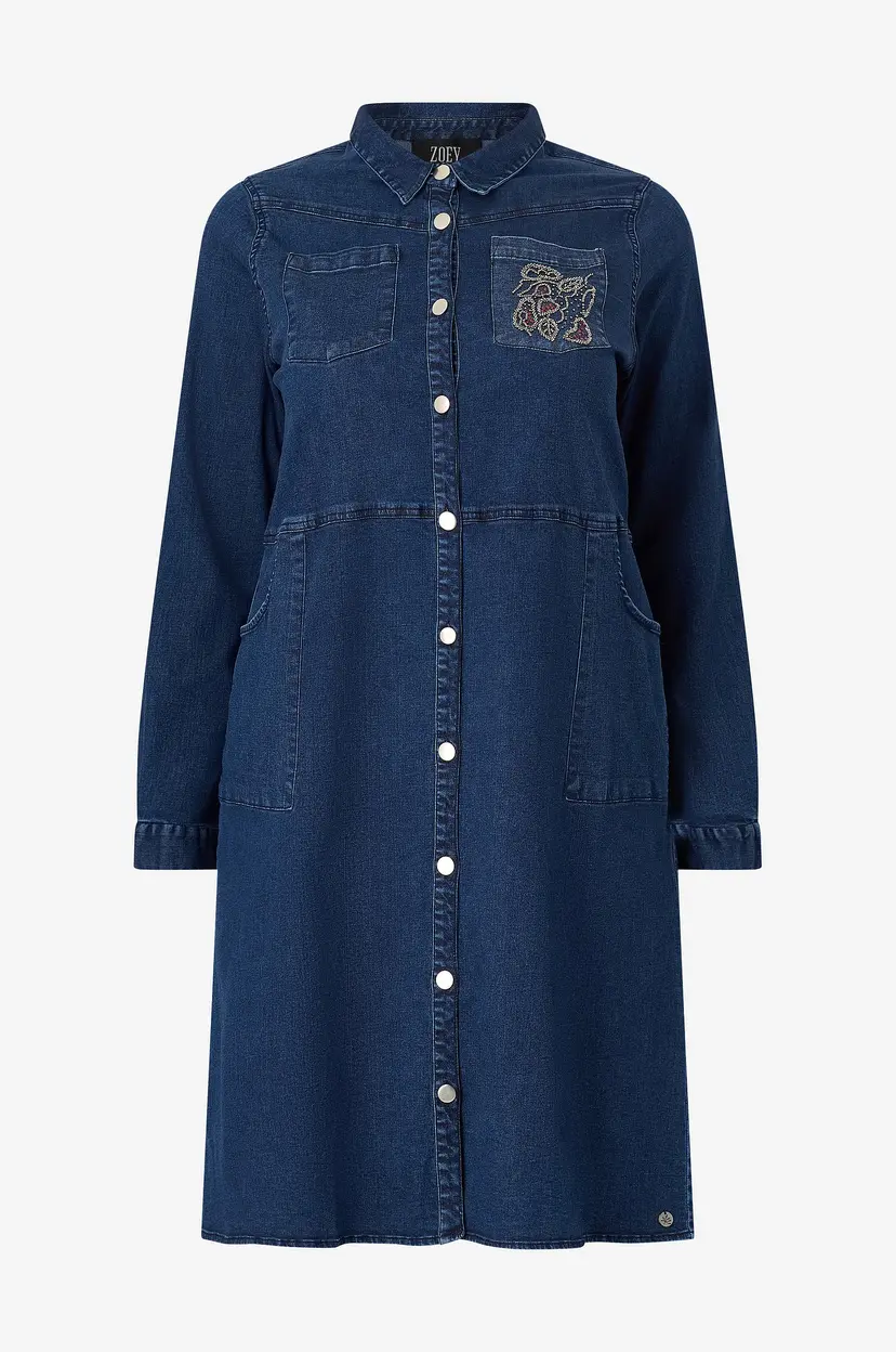 ZOEY Skjortekjole Eda Shirt Dress - Blå