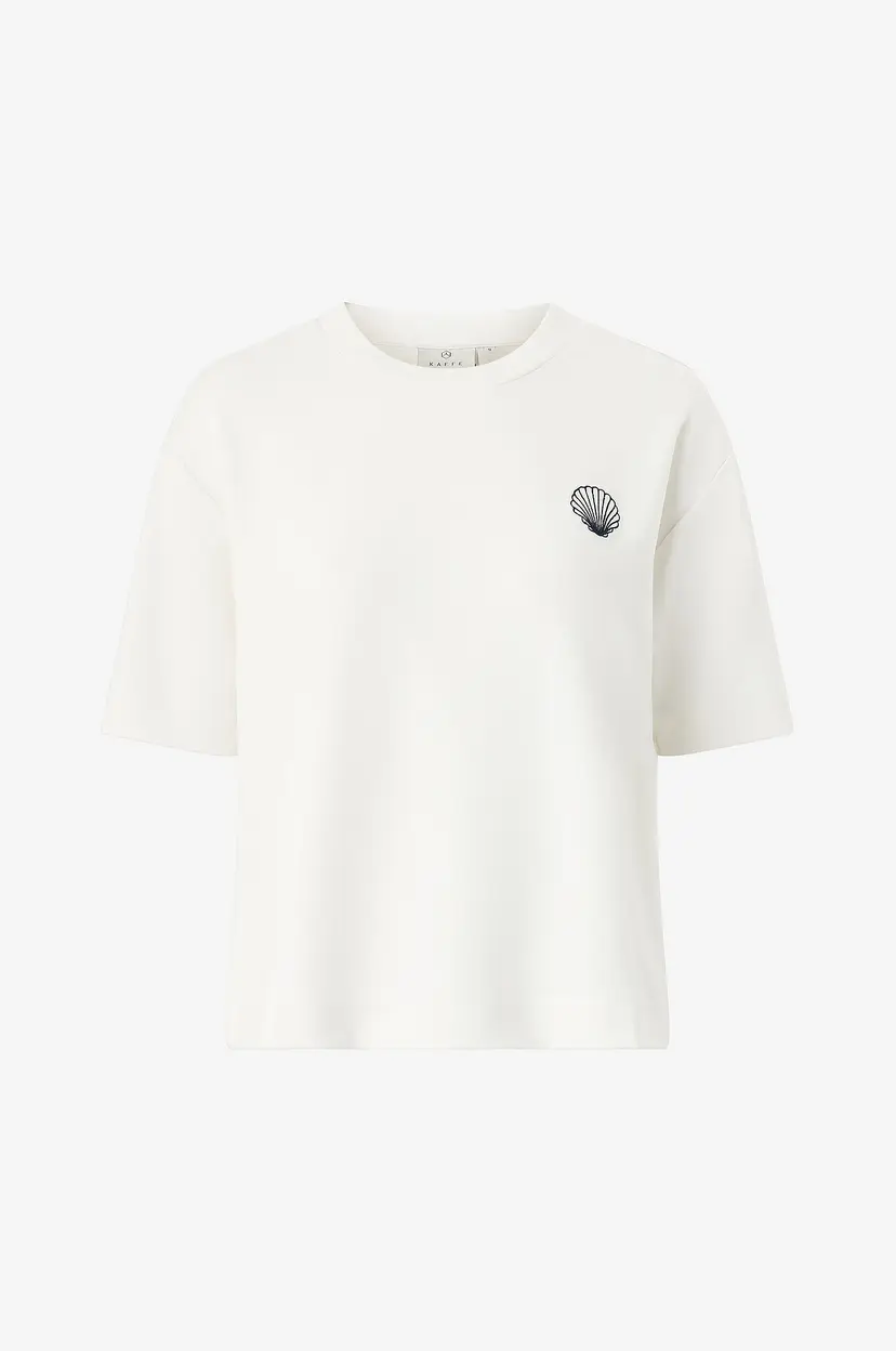 Kaffe T-skjorte kaAnnie Embroidery - Hvit