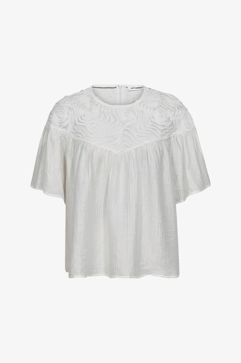 Co'couture Bluse Tassycc Flower SS Blouse - Hvit