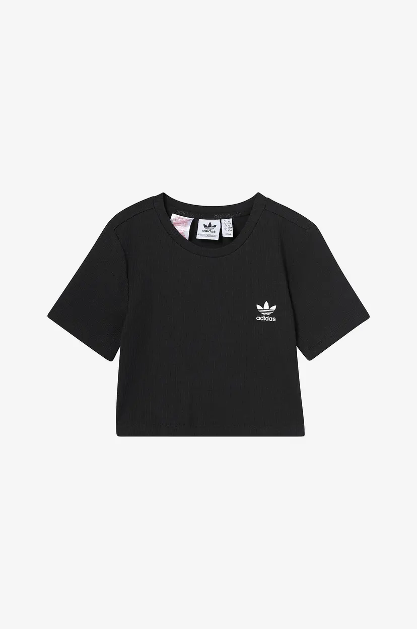 Adidas Originals T-skjorte Rib Crop Tee - Svart