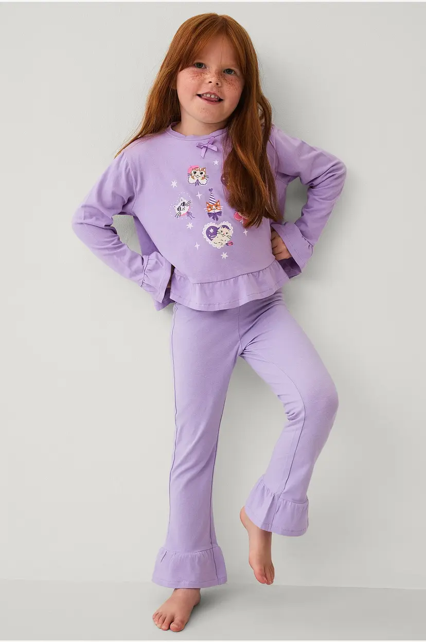 Ellos Collection Pysjsett i bomullsjersey - Lilla