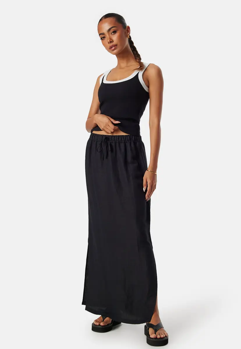 Bubbleroom Linen Blend Maxi Skirt