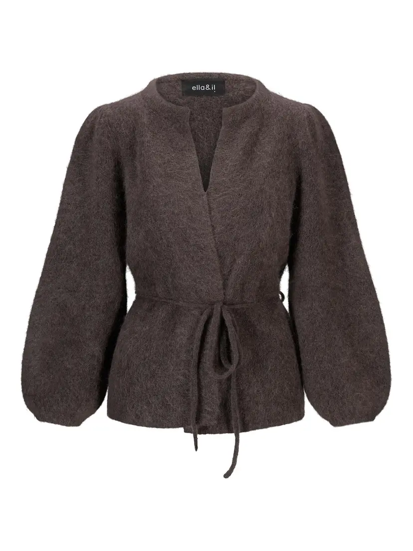 ella&il Fredrikke Chunky Cardigan Dark Brown - S