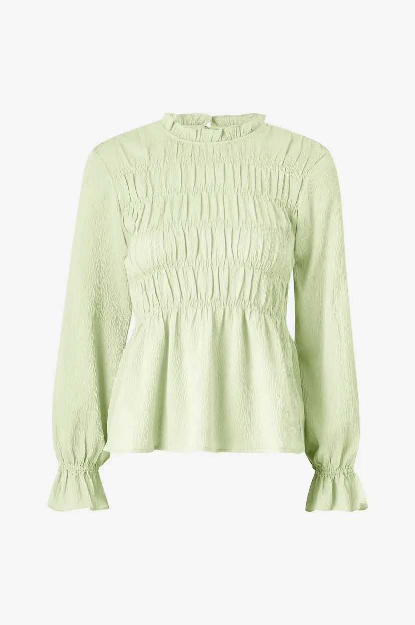 Vero Moda Bluse vmMekka L/S Smock Midi Top Wvn - Grønn