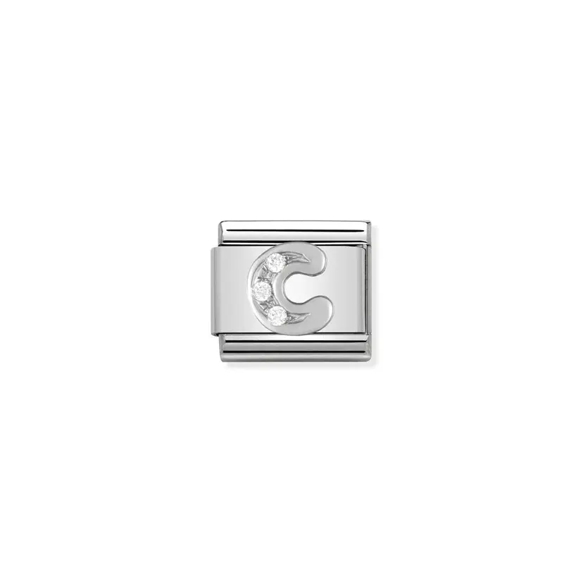 Nomination Letter C Cubic Zirconia Silver
