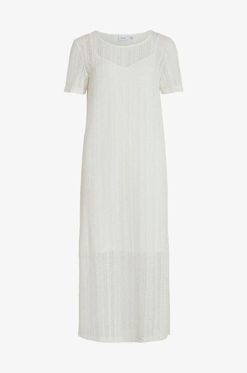 Vila Maxikjole viGardea O-neck S/S Ankle Dress - Beige