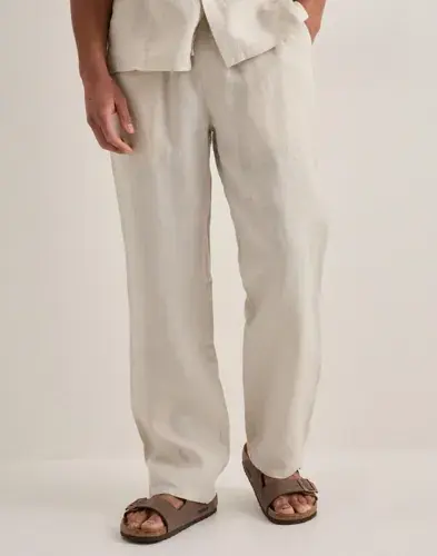 Que Sera Sera Que Sera Sera Louis Reg Linen Pants Linbukser Beige