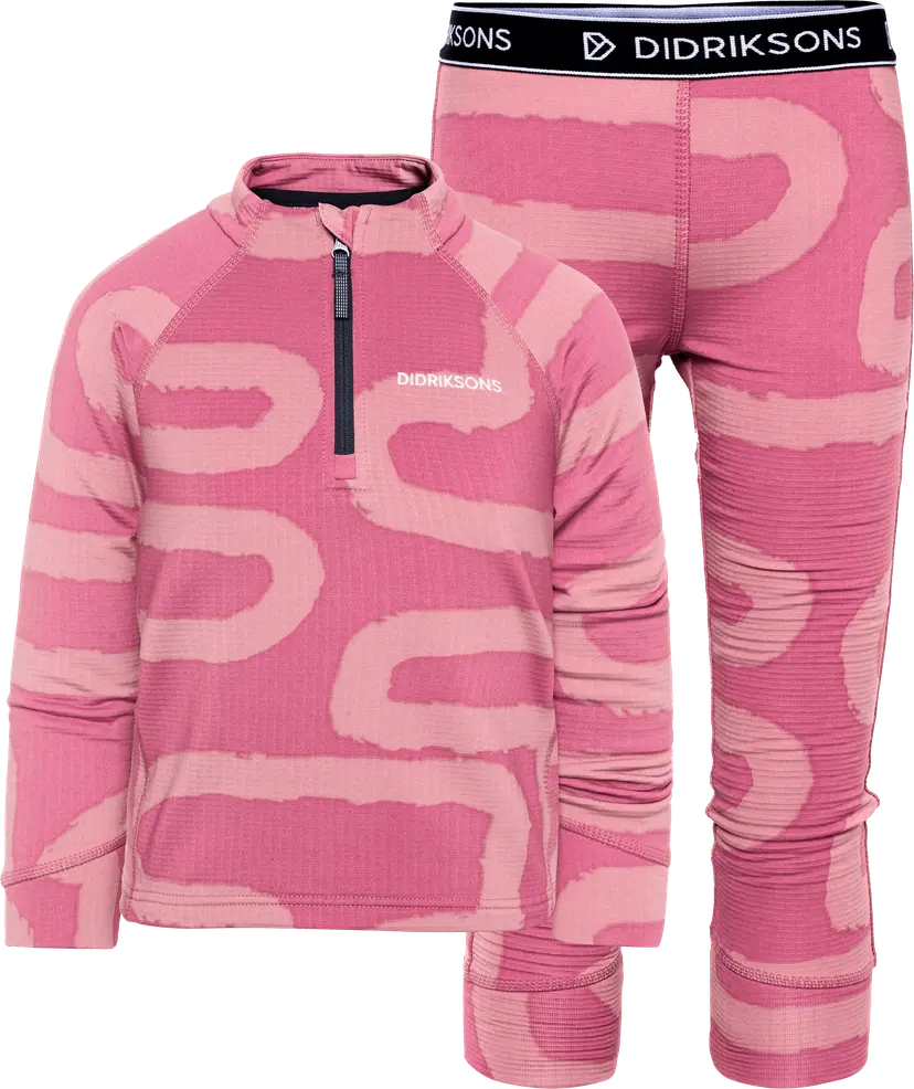 Didriksons Didriksons Kids' Jadis Printed Set Path Heather Pink
