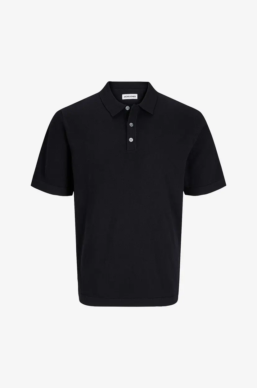 Jack & Jones Genser jjeEmil Knit Relaxed Polo SS SN - Svart