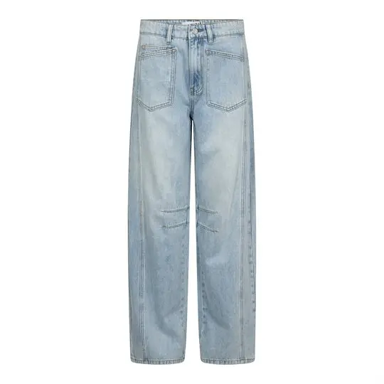 Haute L ' Amité Haute L' Amitié - Barrel Front Pocket Jeans - Bleached Denim