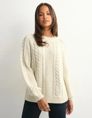 Vero Moda Vero Moda - Hvit - Awtoa Ls O-Neck Knit Noos