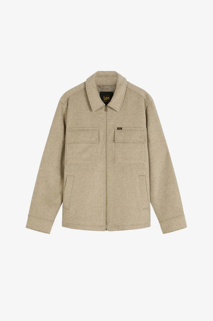 Lee Jakke Utility Wool Jkt Warm Gray Heather - Grå