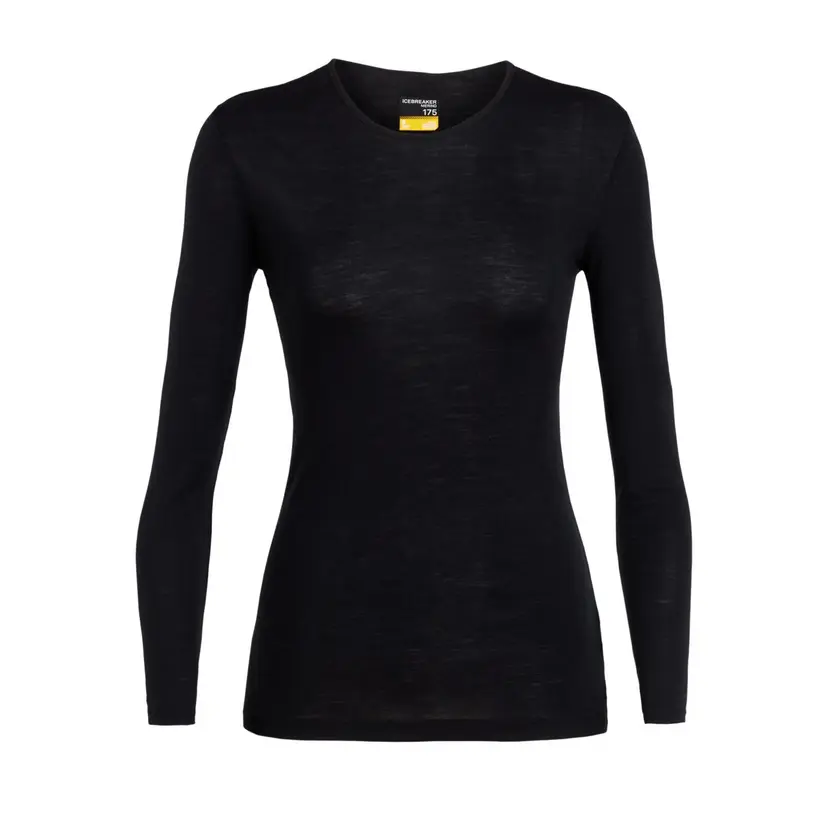 Icebreaker Icebreaker Women's 175 Everyday Longsleeve Crewe Black