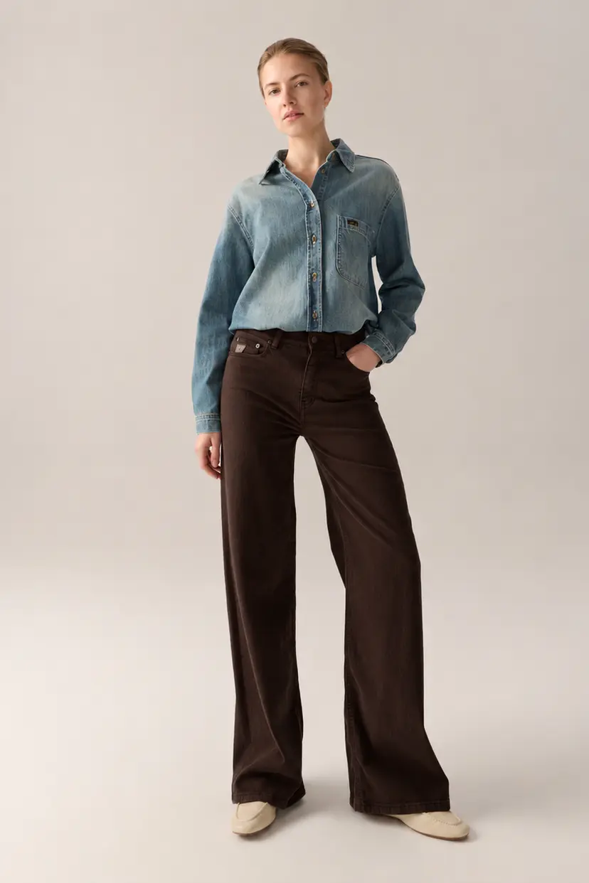 Lois Palazzo Sponge Stretch Chocolate Plum - L32W28
